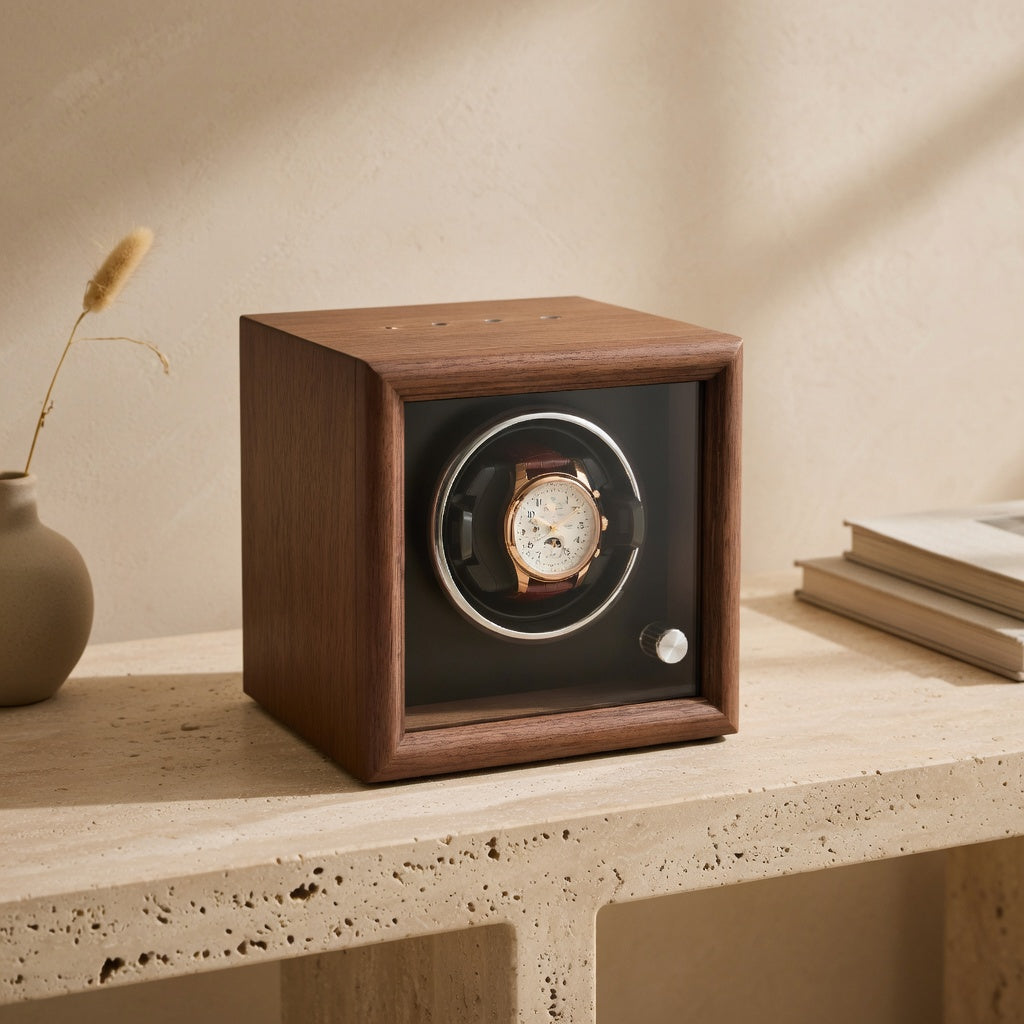 Auréa | Remontoir Montre Bois Silencieux | Compact pour Garder Montres en Marche