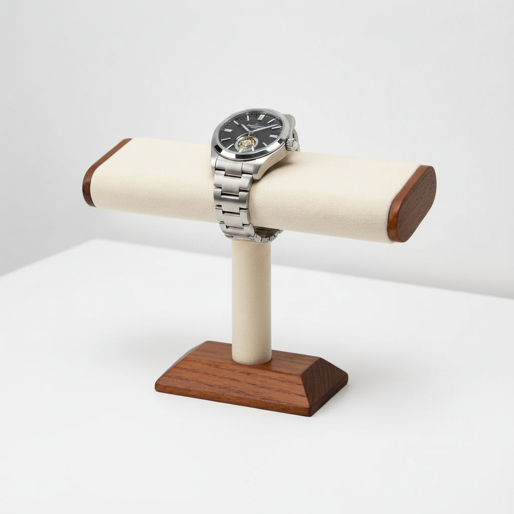 Élégance | Porte-montre Crème Chic Microfibre Douce | 4 Montres Protégées