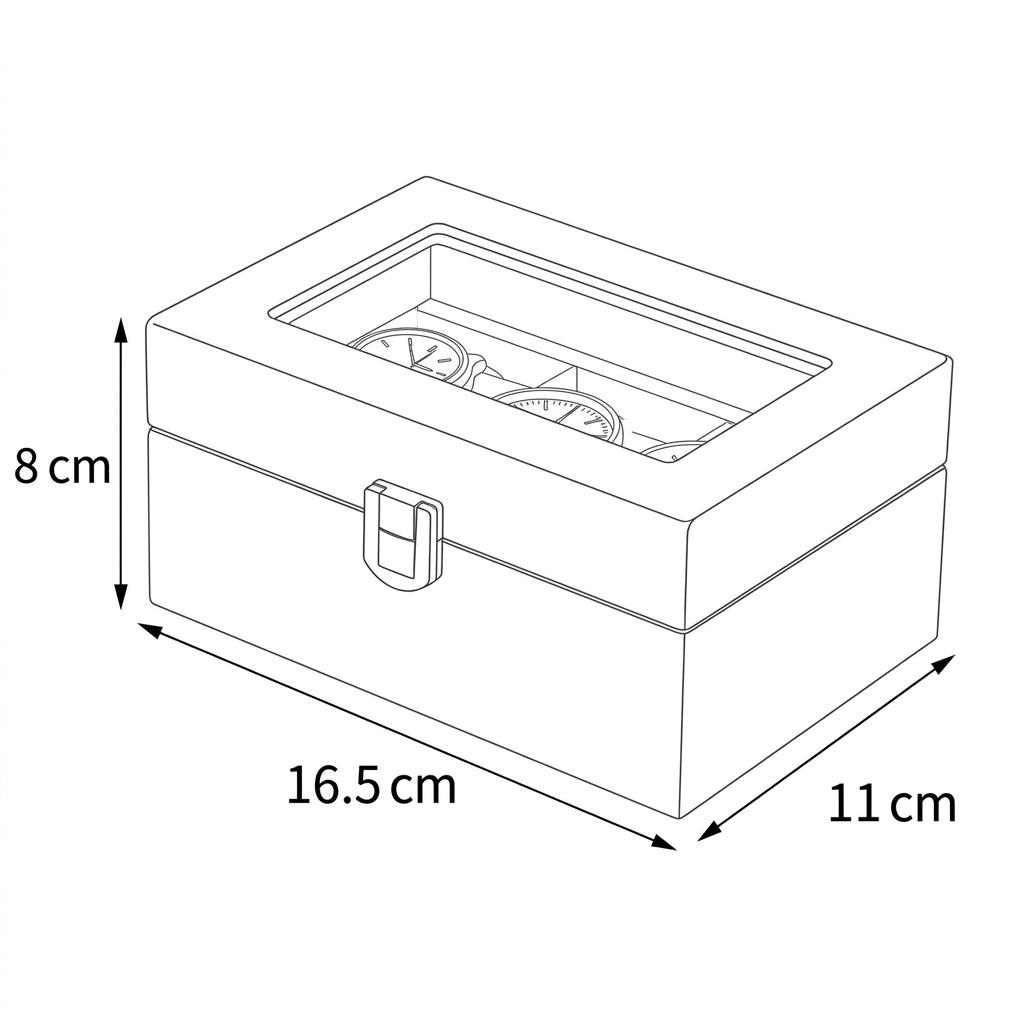 Gamme Élégante | Écrin à montres bois – Verre | Rangement sûr pour 3 montres