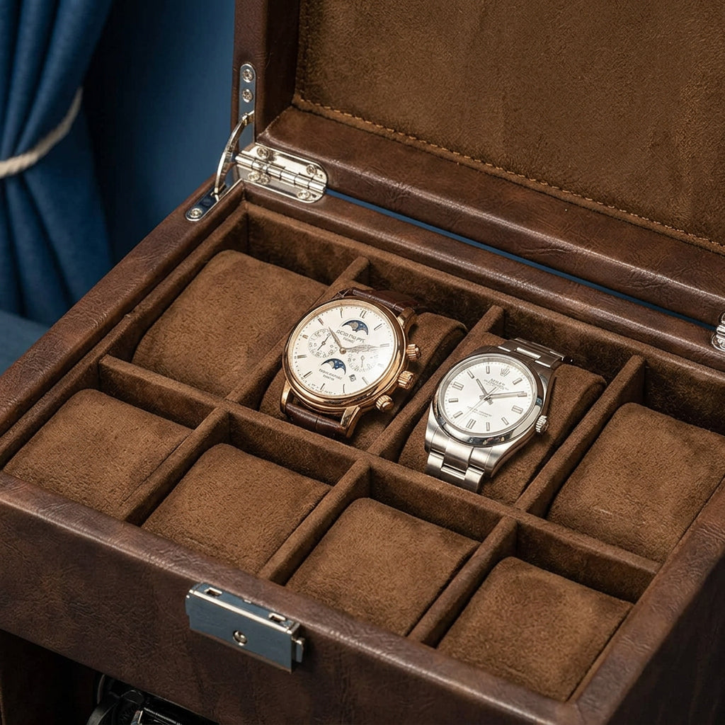 NovaLine | Remontoir Montres Automatiques Cognac - 2 Montres | Entretien optimal