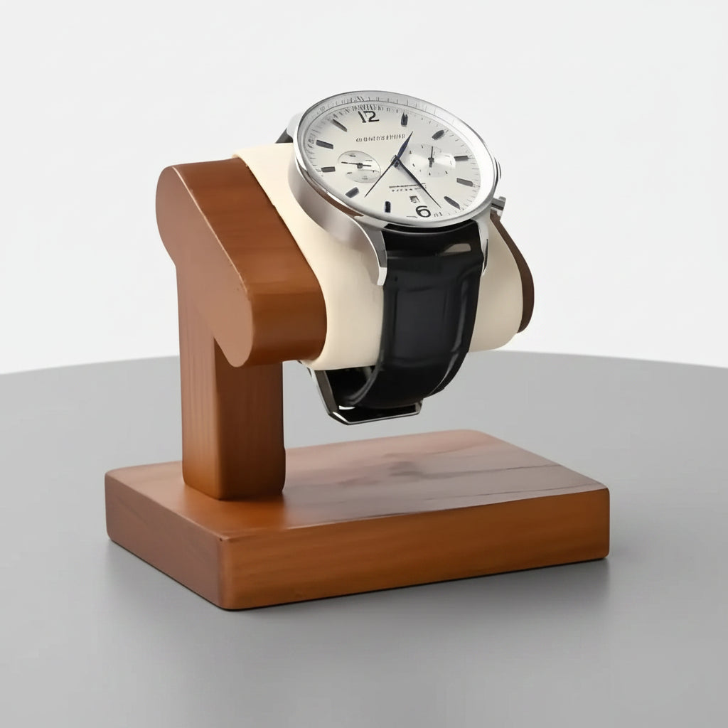 LuxeLine | Porte-Montre Crème en Cuir | Minimalisme pour Valoriser Montre