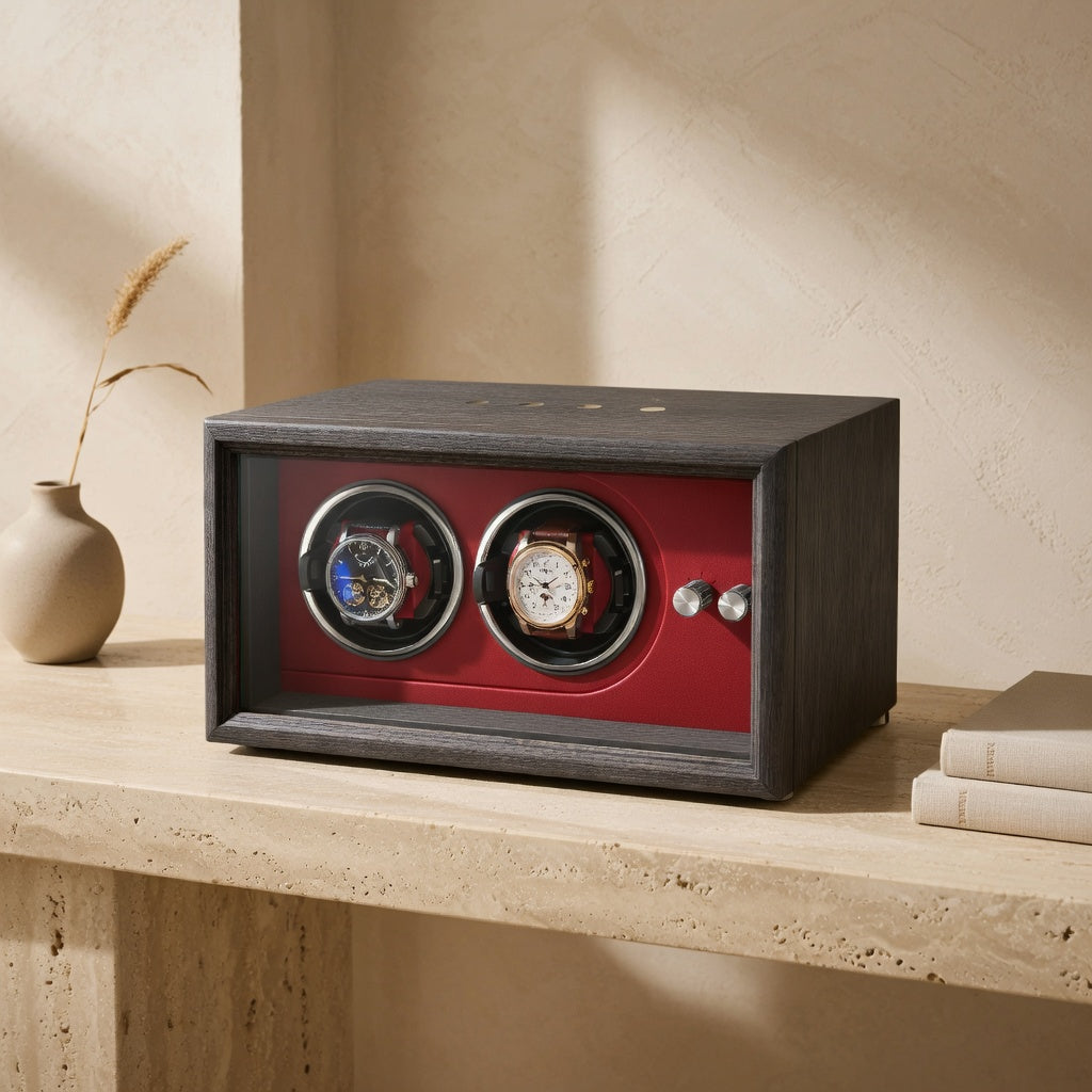 Série Élégance | Remontoir Montre Silencieux | Rouge pour protection des montres