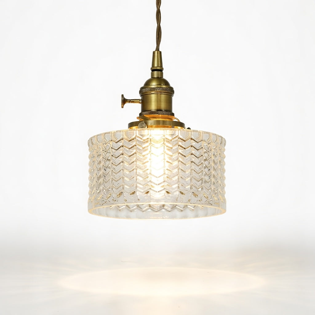 VerreNoble | Élégante Lampe Suspendue en Verre Vert et Laiton