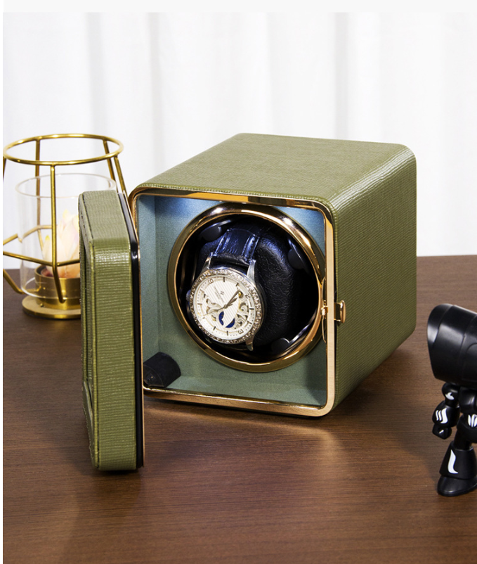 PulseLine | Remontoir Montre Cube Moderne Vert – Silencieux | Pour précision
