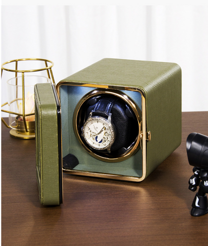 PulseLine | Remontoir Montre Cube Moderne Vert – Silencieux | Pour précision