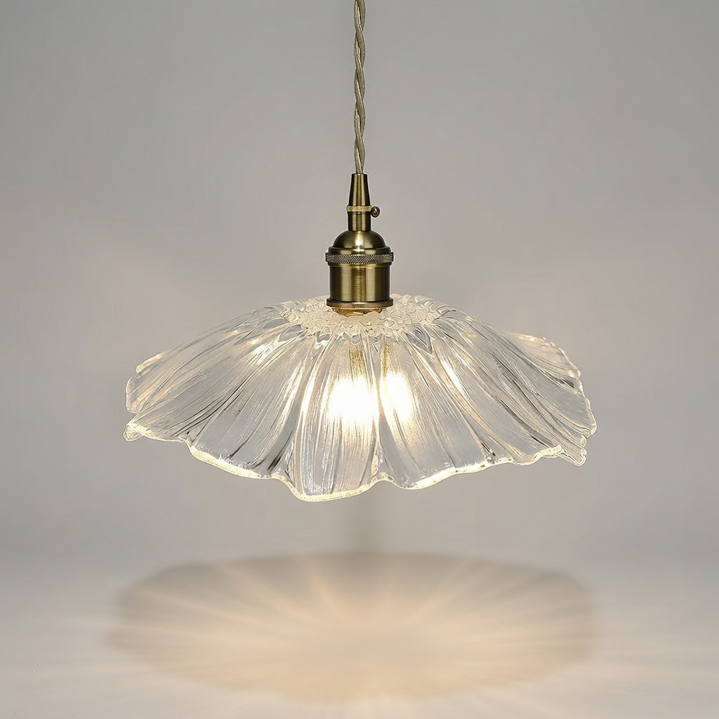 Fleurisence | Élégante Suspension Verre Rouge Pétales de Fleurs