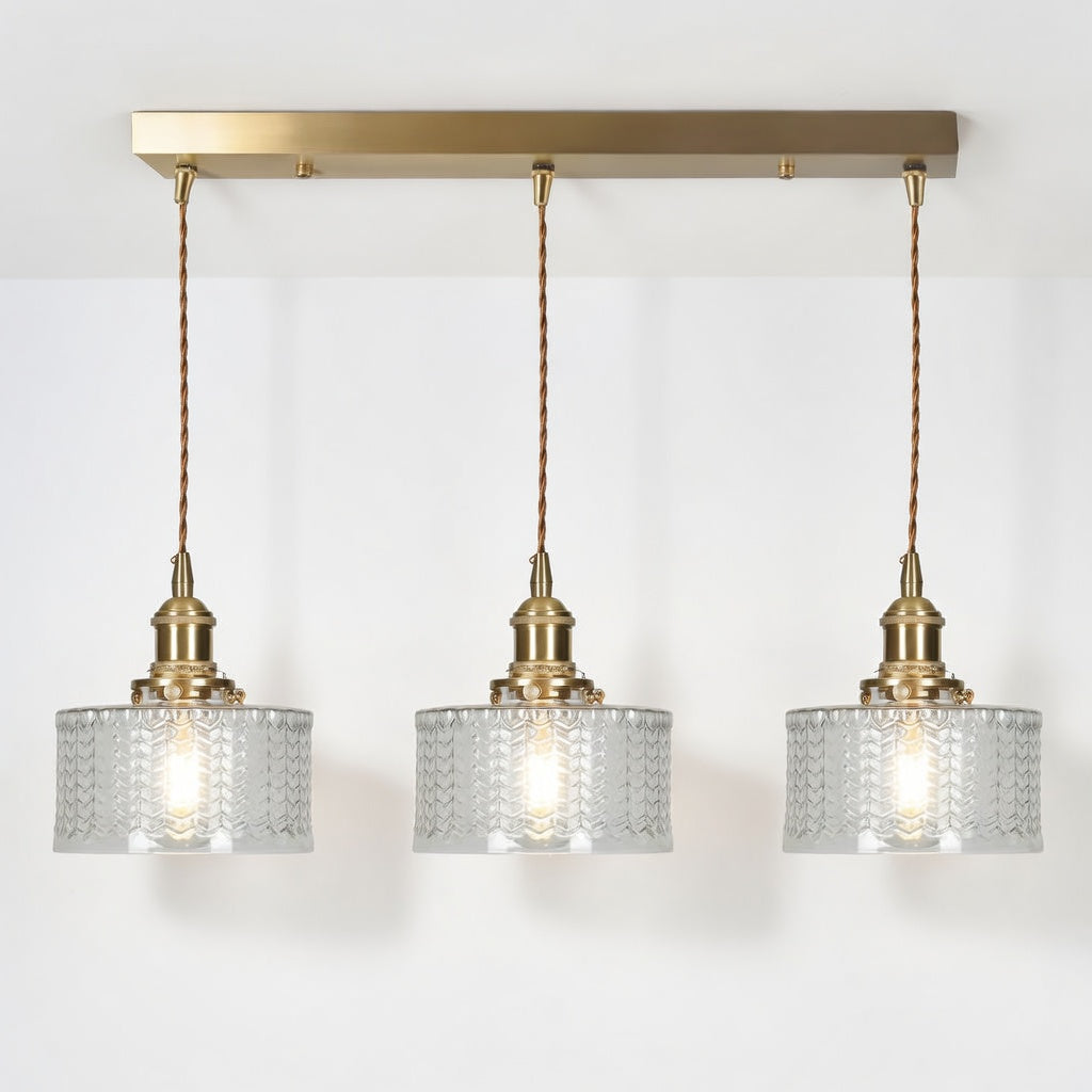 VerreNoble | Élégante Lampe Suspendue en Verre Vert et Laiton