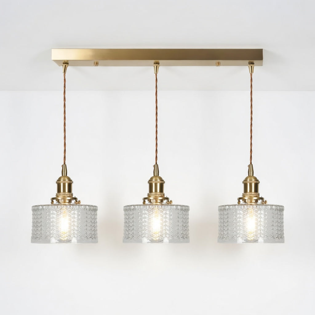 VerreNoble | Élégante Lampe Suspendue en Verre Vert et Laiton