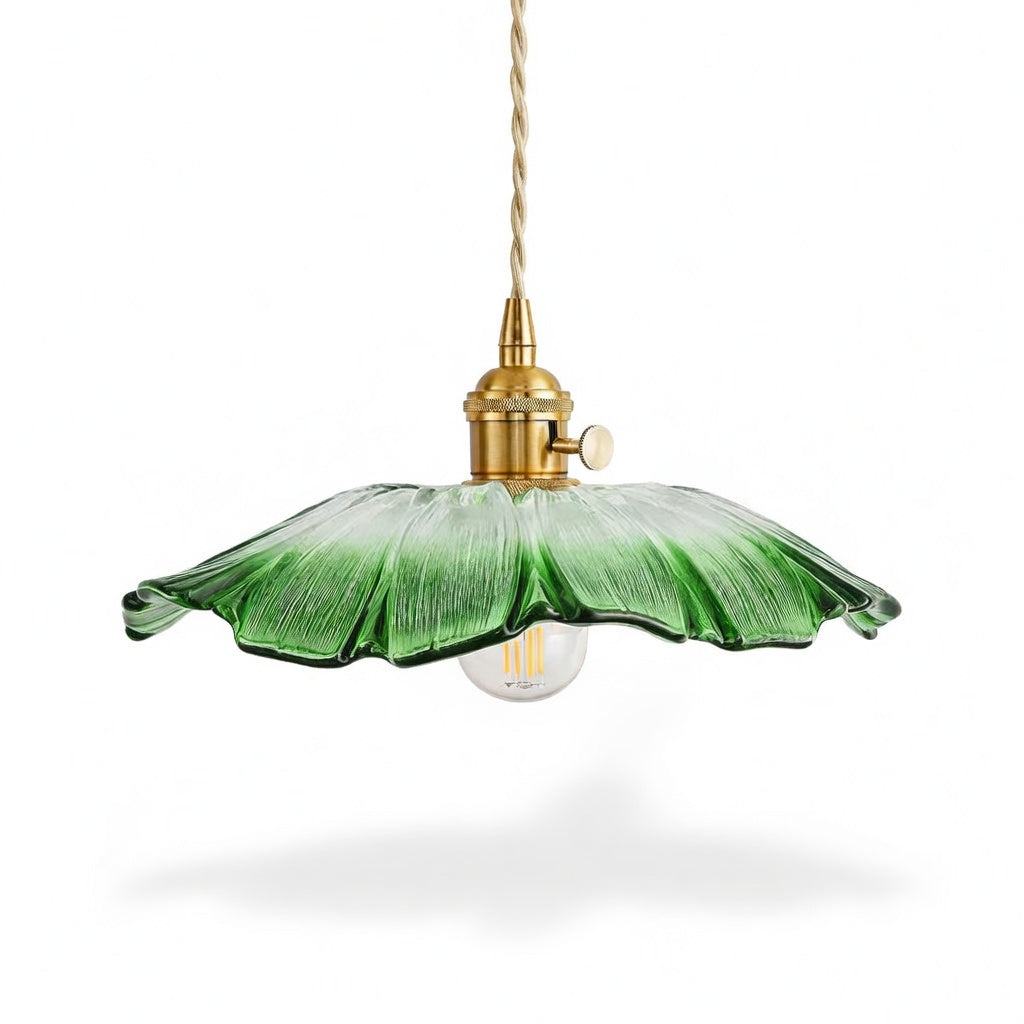 Fleurisence | Élégante Suspension Verre Rouge Pétales de Fleurs