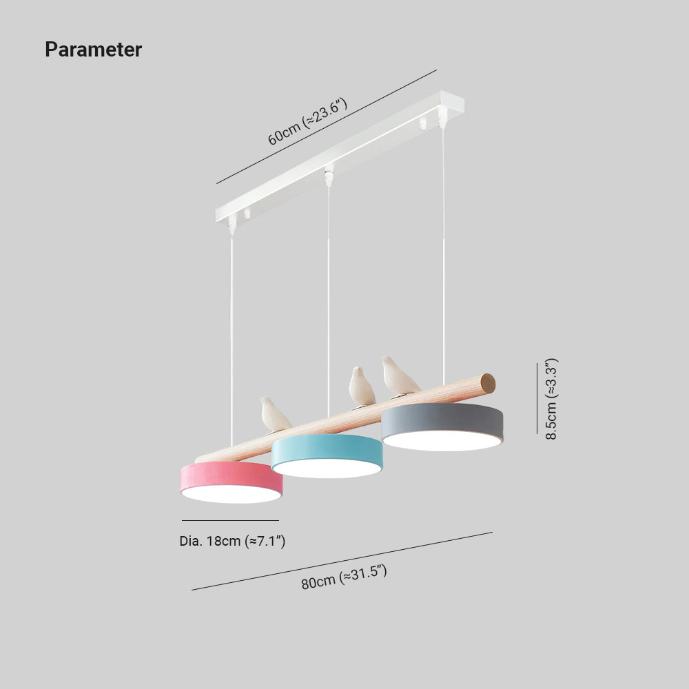 AviaraBird | Élégante Suspension en Métal et Bois avec Lumière LED 3