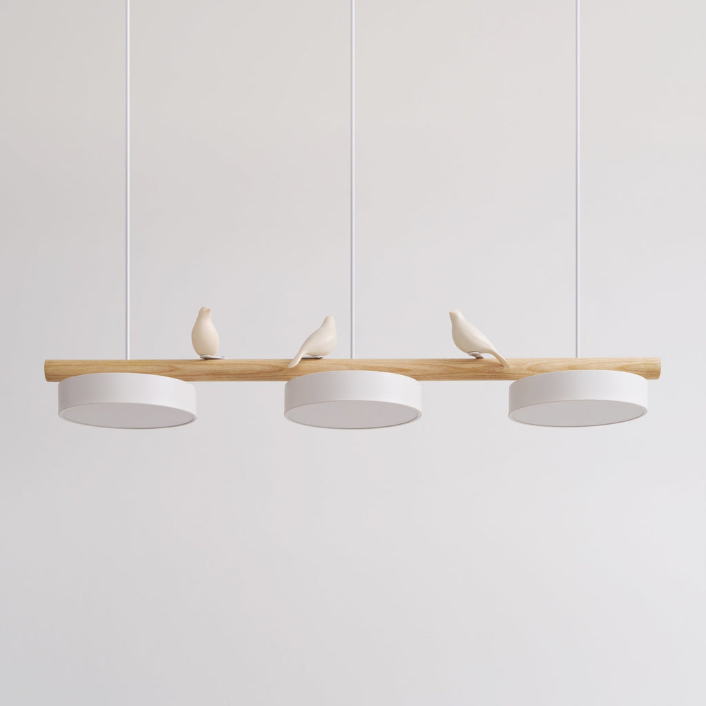 AviaraBird | Élégante Suspension en Métal et Bois avec Lumière LED 6