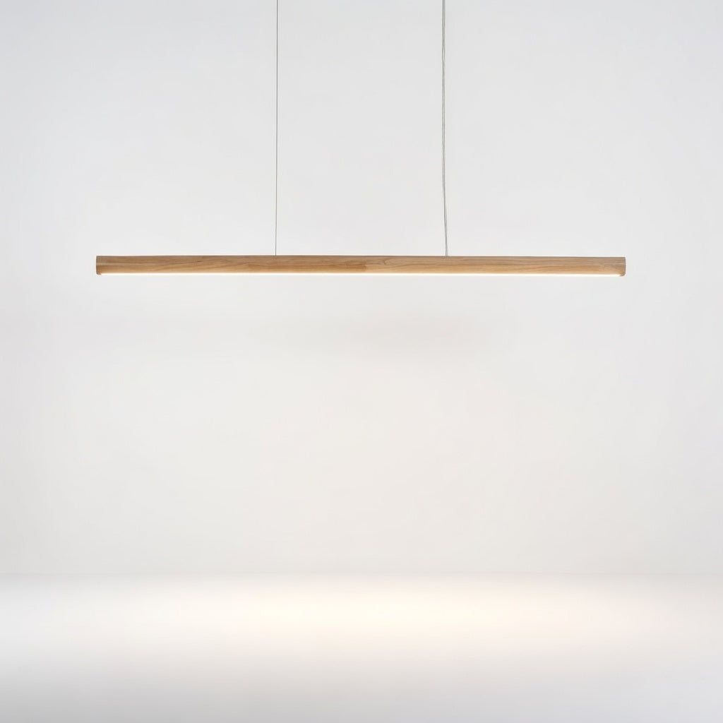 BoisNaturel | Élégant Lustre Linéaire en Bois et Métal