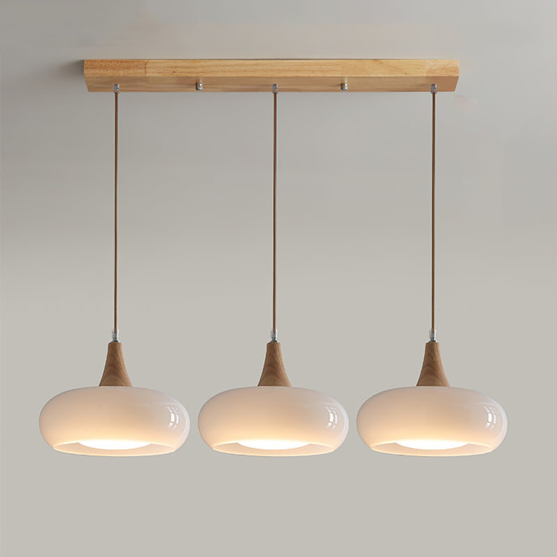CharlotteWood | Élégante Suspension en Verre Ambre et Bois Artisanale 10