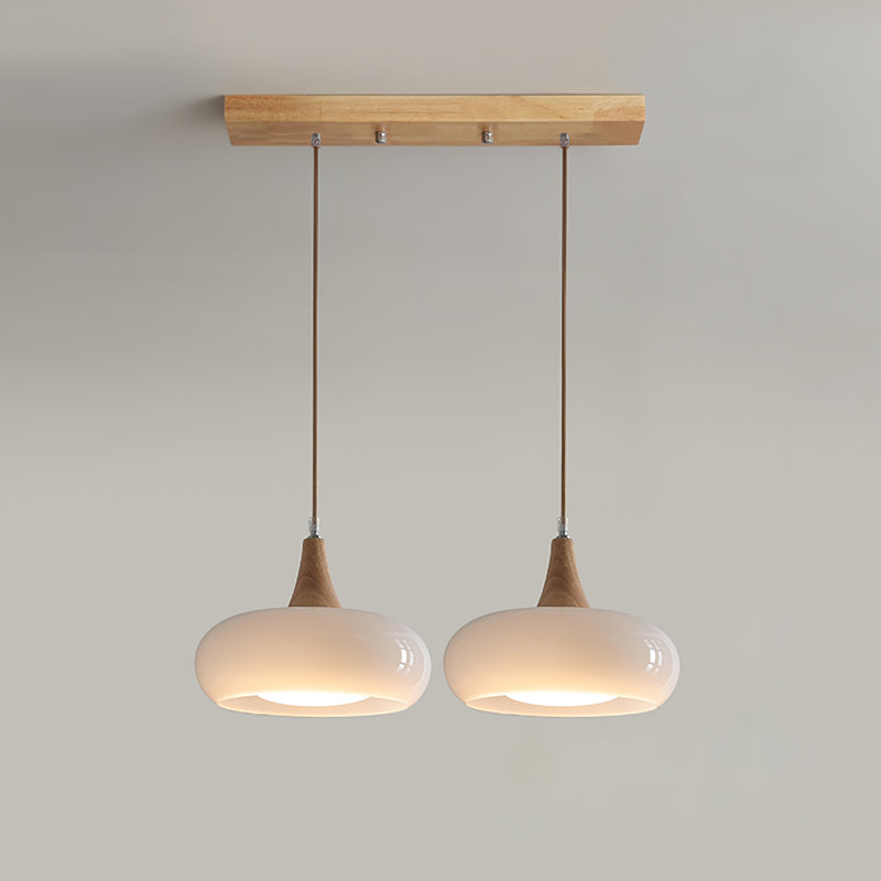 CharlotteWood | Élégante Suspension en Verre Ambre et Bois Artisanale 9