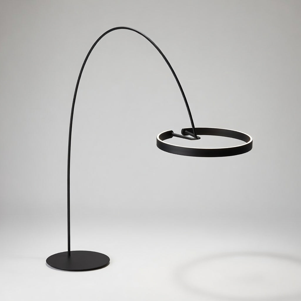 CircloArc | Élégant Lampadaire Design Noir et Or Avec Lumière LED Adjustable