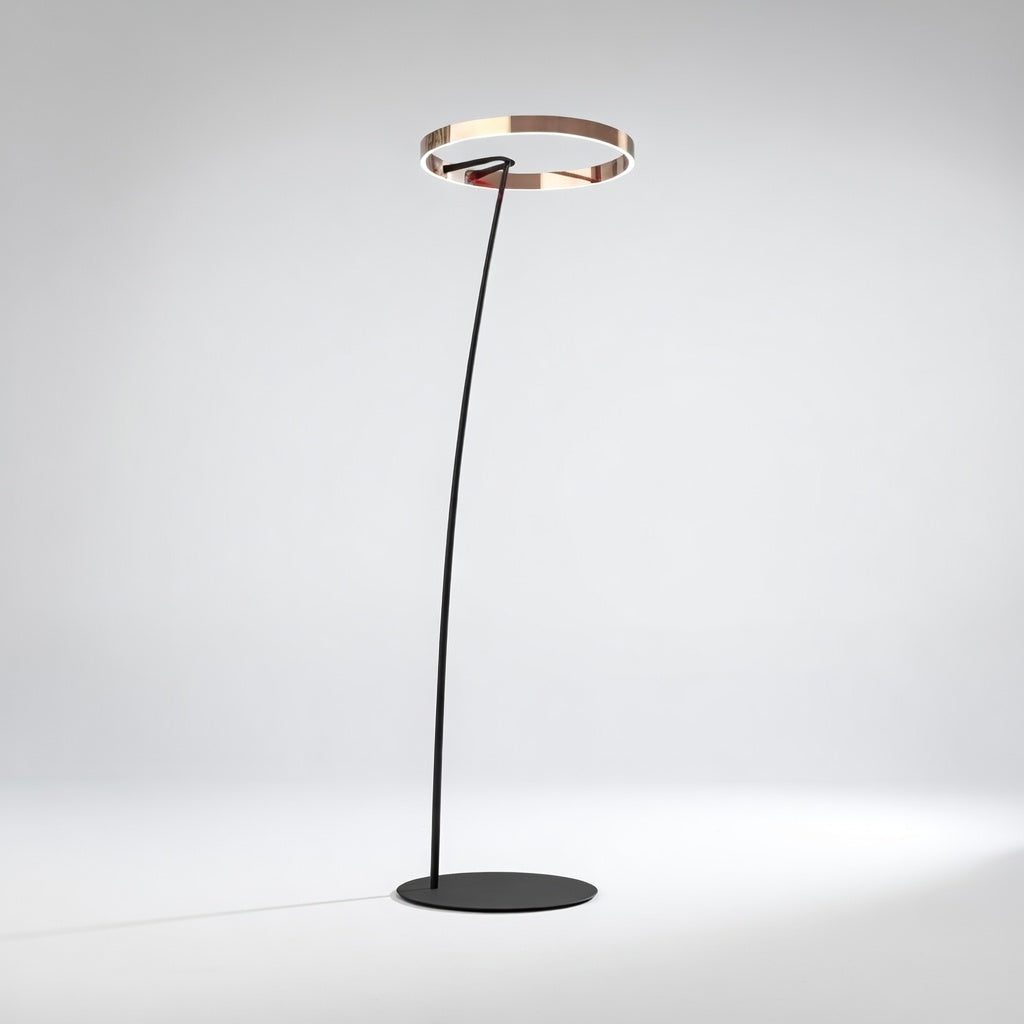 CircloArc | Élégant Lampadaire Design Noir et Or Avec Lumière LED Adjustable