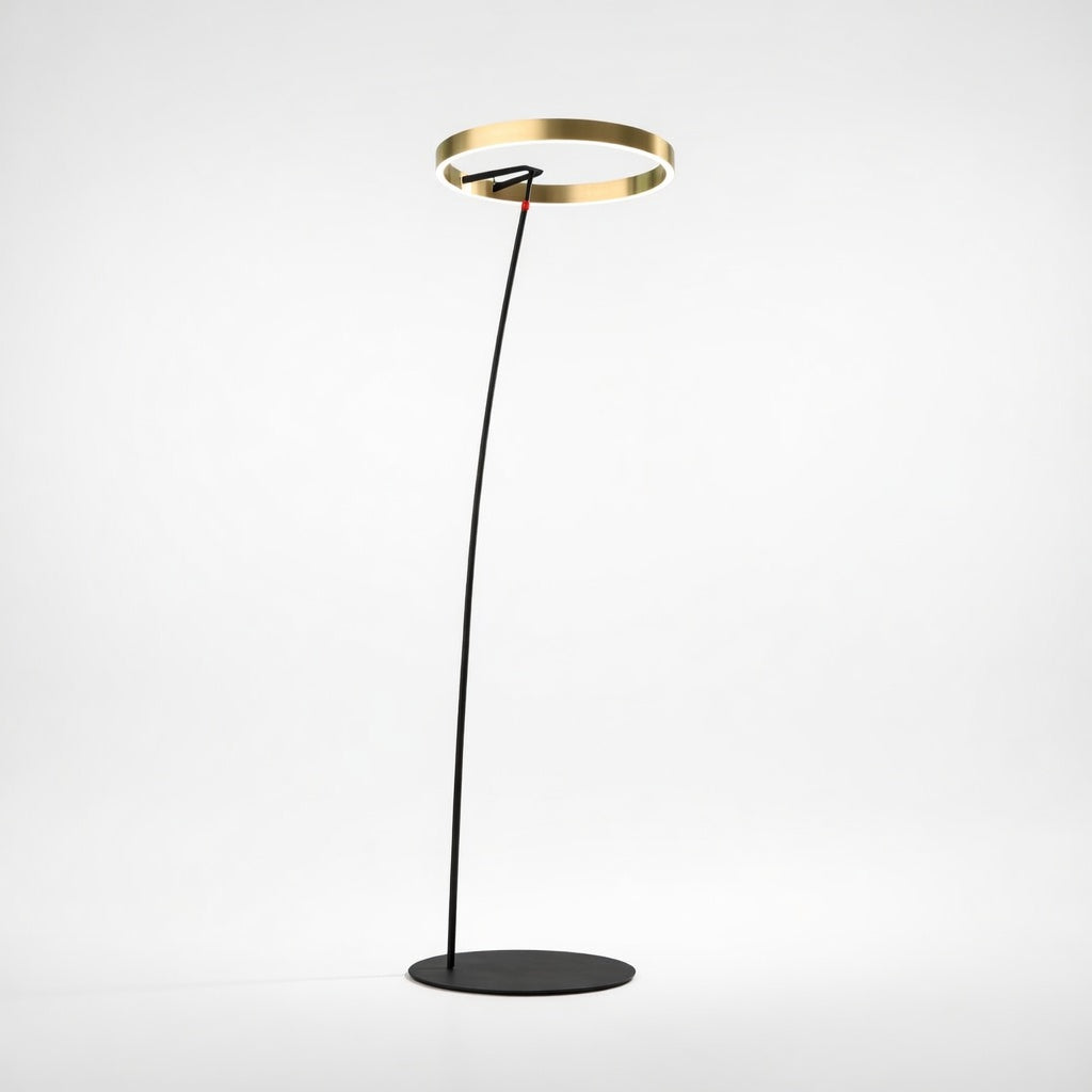 CircloArc | Élégant Lampadaire Design Noir et Or Avec Lumière LED Adjustable