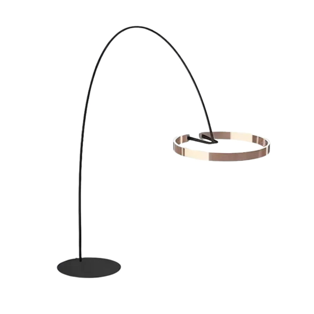 CircloArc | Élégant Lampadaire Design Noir et Or Avec Lumière LED Adjustable 7