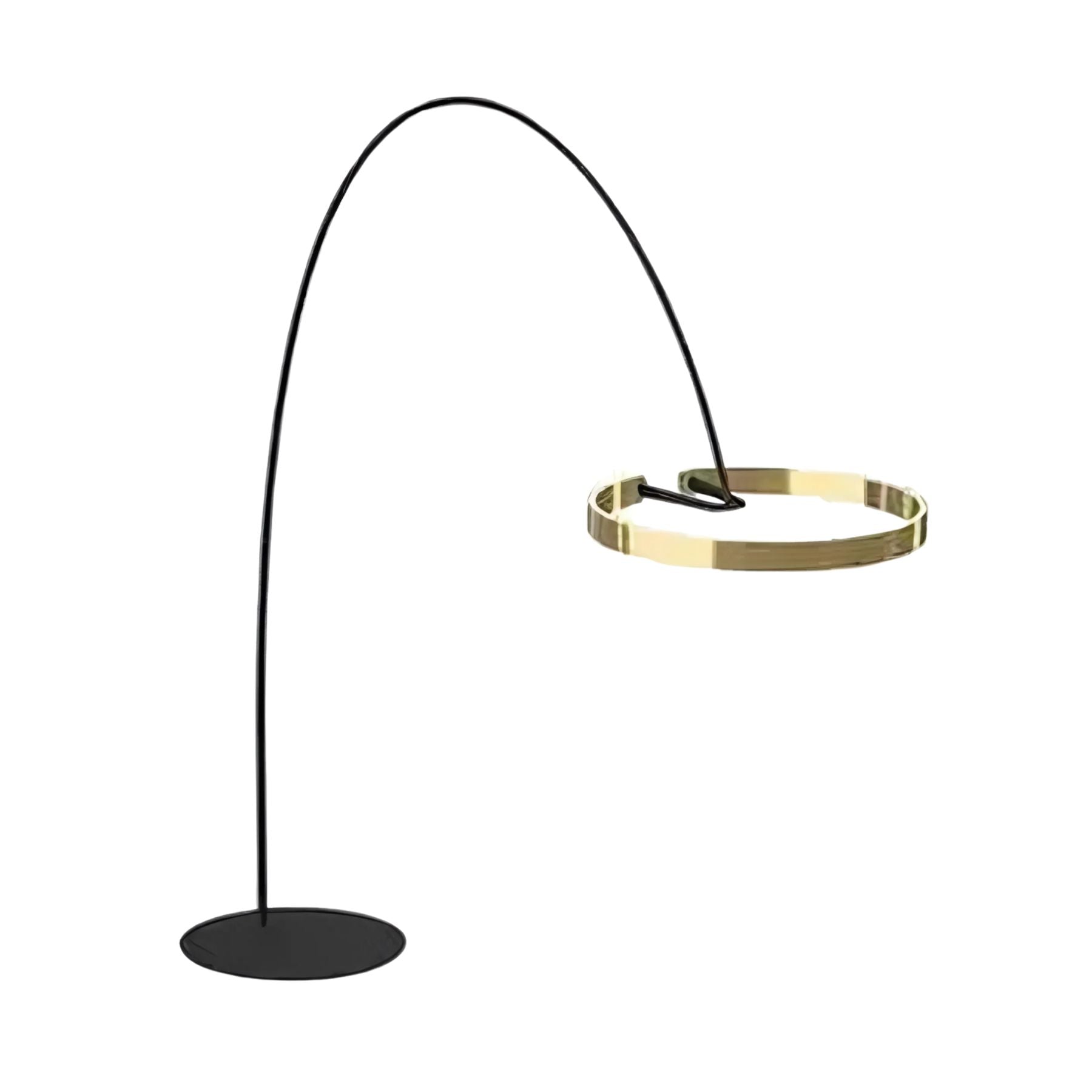 CircloArc | Élégant Lampadaire Design Noir et Or Avec Lumière LED Adjustable 8