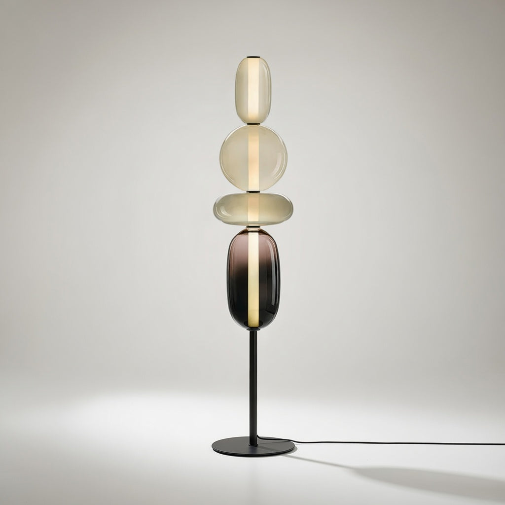 CristalArt | Élégant Design Lampadaire Sur Pied LED en Verre Soufflé