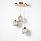 CristalNova | Élégante Suspension en Verre de Cristal Moderne 3 Têtes