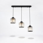CristalNova | Élégante Suspension en Verre de Cristal Moderne 3 Têtes