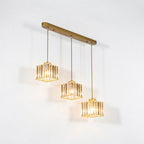 CristalNova | Élégante Suspension en Verre de Cristal Moderne 3 Têtes