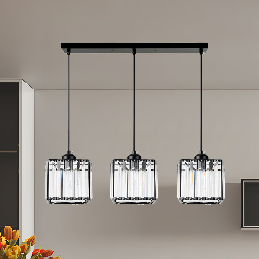 CristalNova | Élégante Suspension en Verre de Cristal Moderne 3 Têtes 5