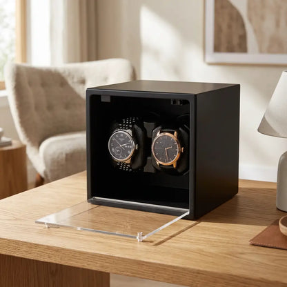Épure | Remontoir Montre Silencieuse | Aluminium Noir Mat pour précision durable