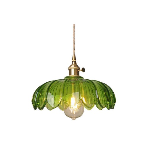 FleurVerre | Élégante Suspension Verre Design Floral Luminaire 1