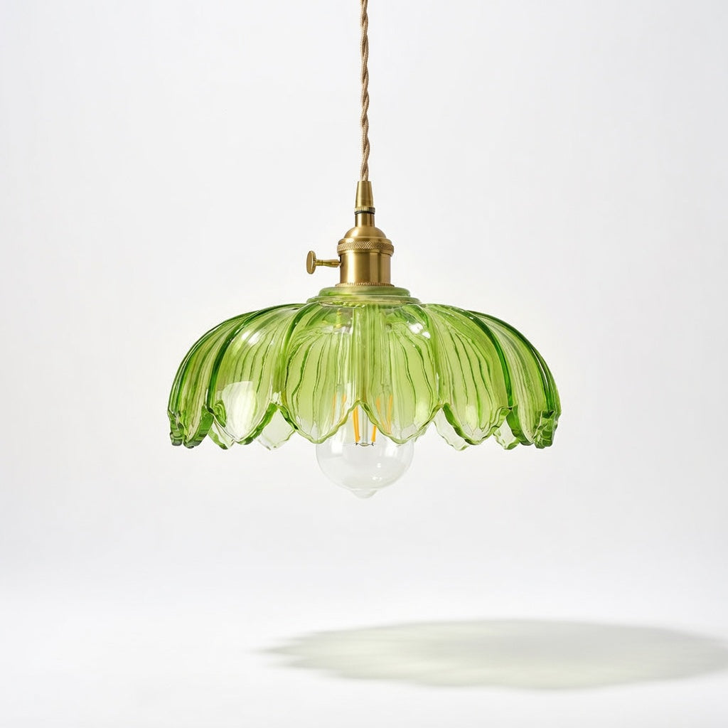 FleurVerre | Élégante Suspension Verre Design Floral Luminaire