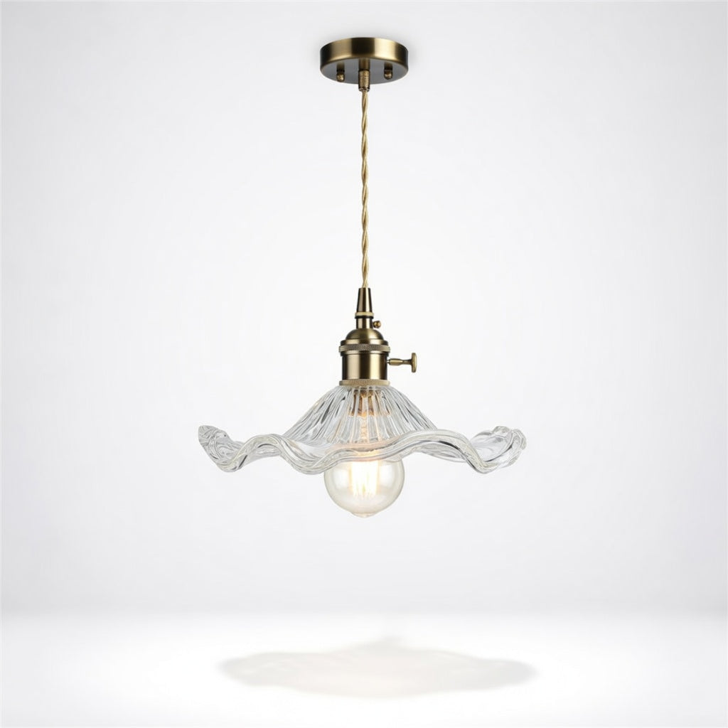 FloraLuxe | Élégante Suspension Fleurie en Verre et Laiton