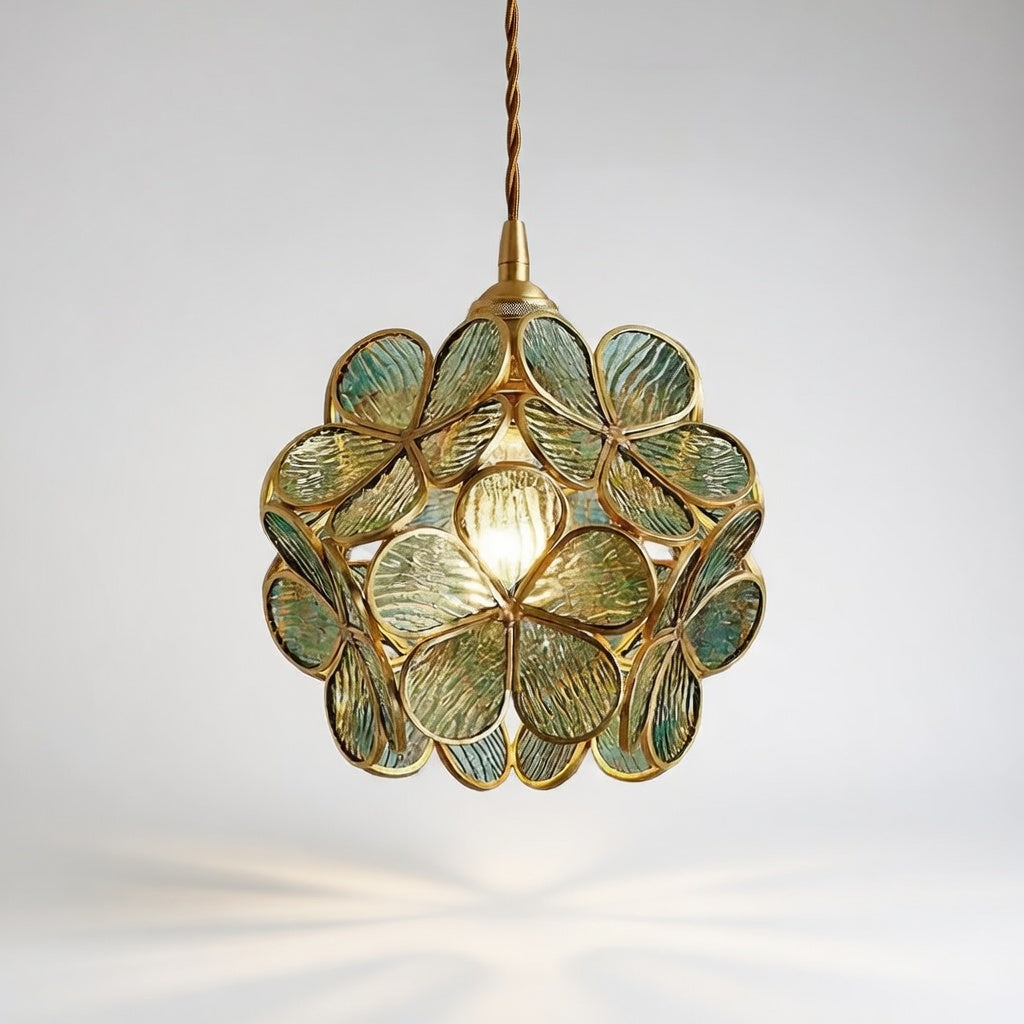 Floralis | Élégante Lampe Suspendue en Verre Vintage pour Salle à Manger