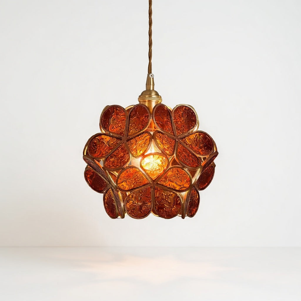 Floralis | Élégante Lampe Suspendue en Verre Vintage pour Salle à Manger