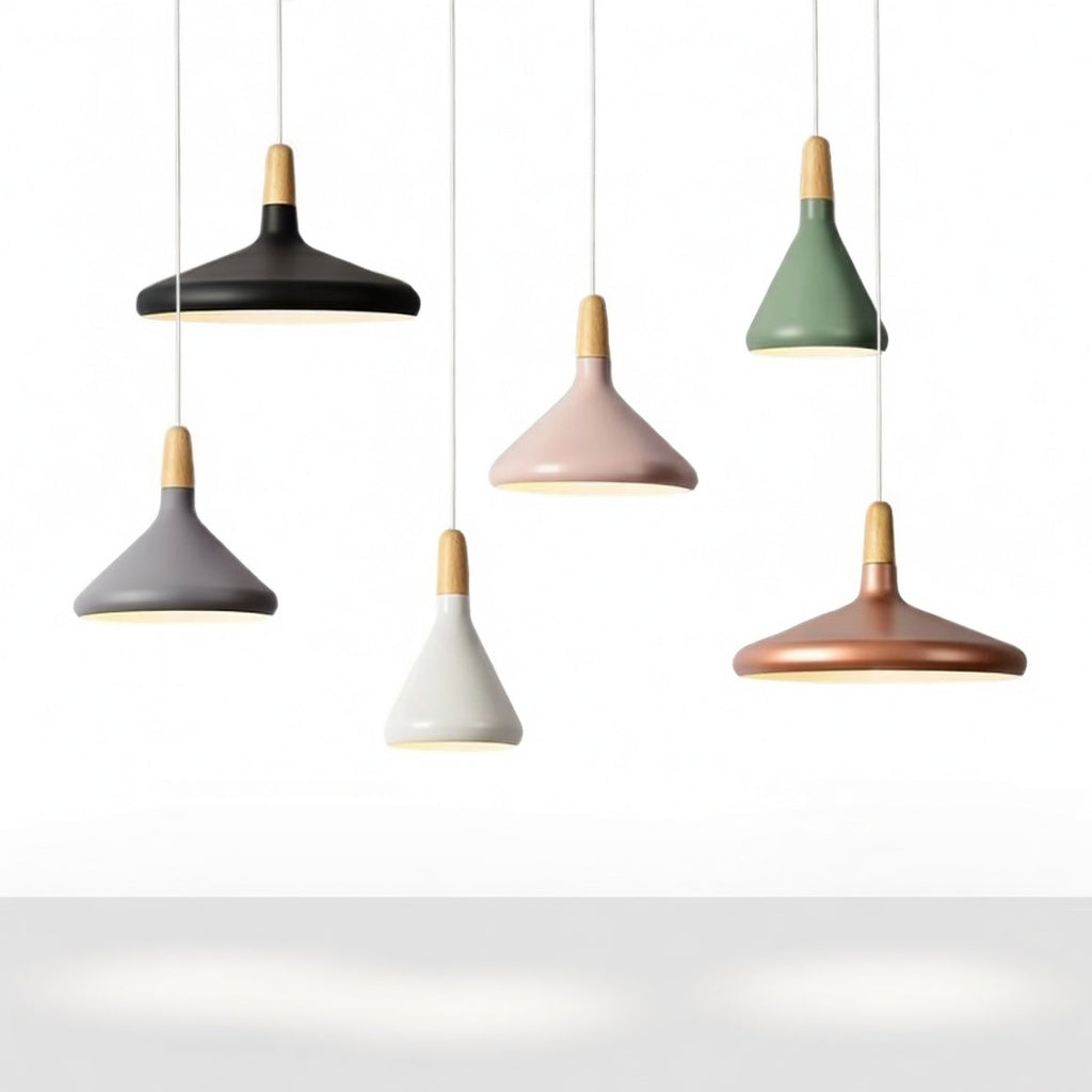 Lanto | Élégante Lampe Suspendue en Bois et Aluminium pour Salle à Manger