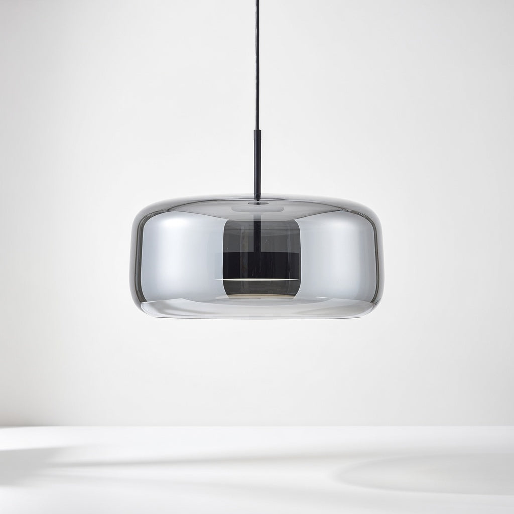 Liodell | Élégante Lampe Suspendue en Verre Transparent et Laiton