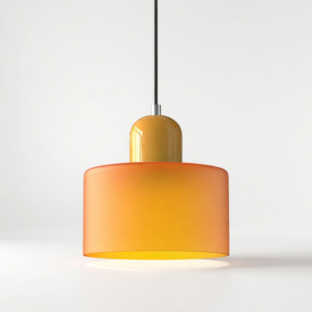 Lismeno | Élégante Lampe Suspendue Rétro en Verre Orange et Vert