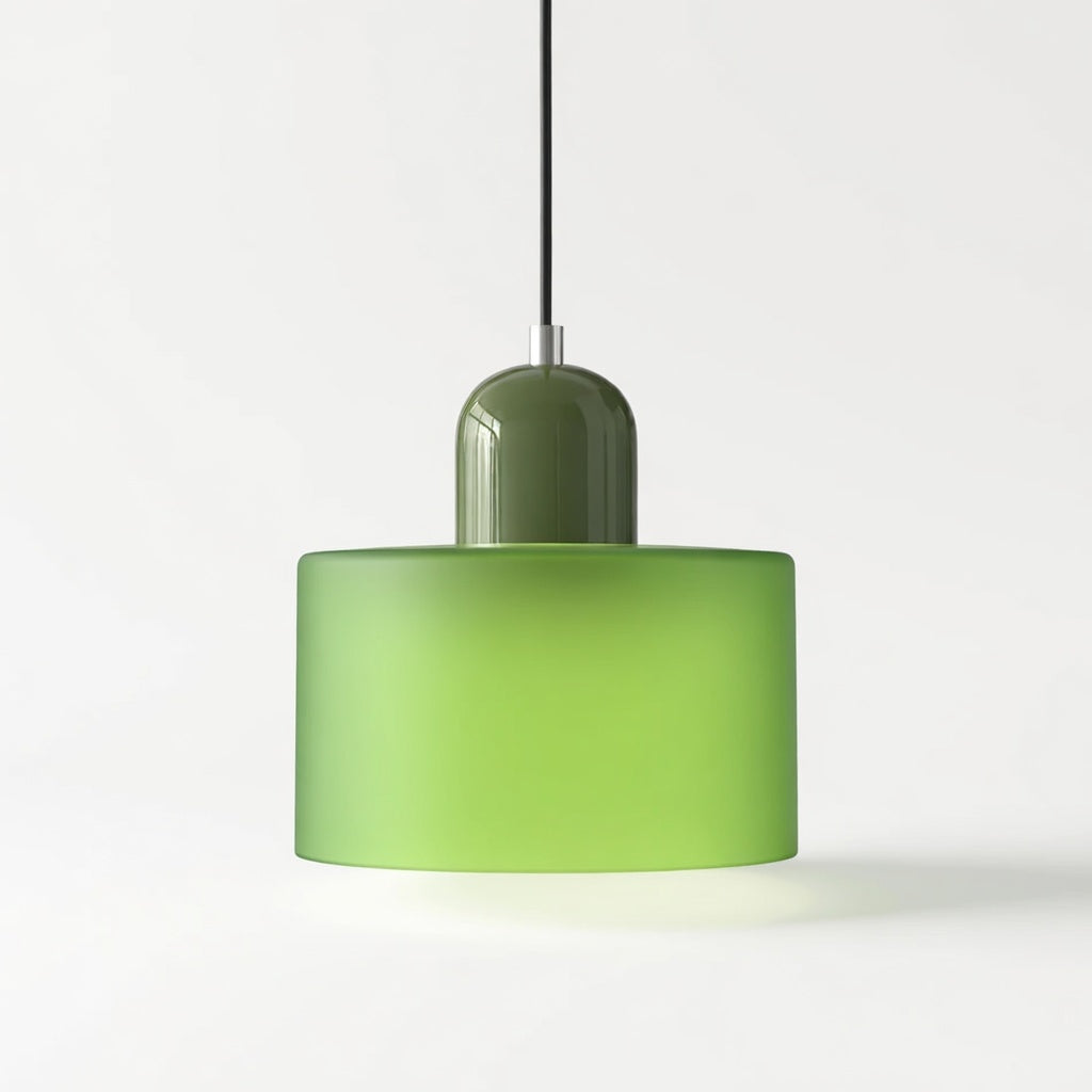 Lismeno | Élégante Lampe Suspendue Rétro en Verre Orange et Vert