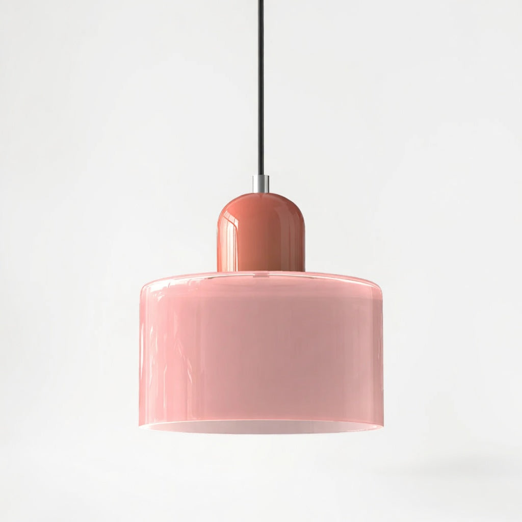 Lismeno | Élégante Lampe Suspendue Rétro en Verre Orange et Vert