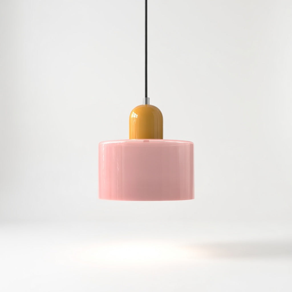 Lismeno | Élégante Lampe Suspendue Rétro en Verre Orange et Vert