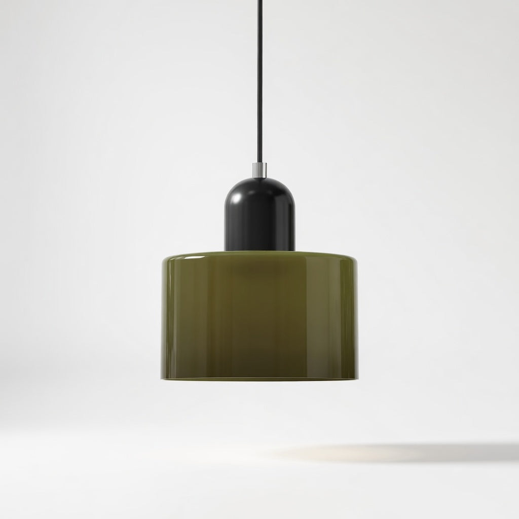 Lismeno | Élégante Lampe Suspendue Rétro en Verre Orange et Vert