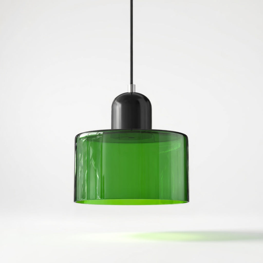 Lismeno | Élégante Lampe Suspendue Rétro en Verre Orange et Vert