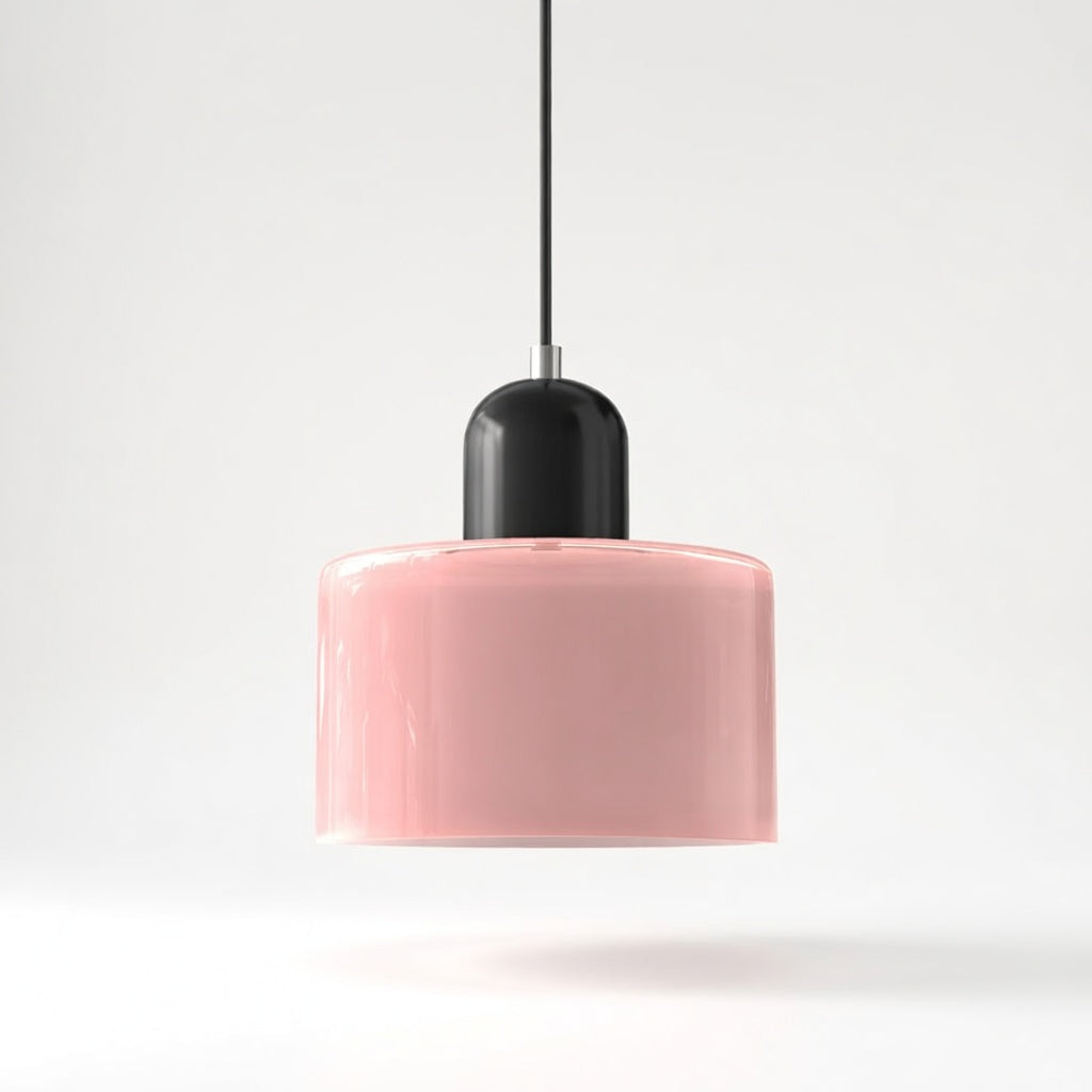 Lismeno | Élégante Lampe Suspendue Rétro en Verre Orange et Vert