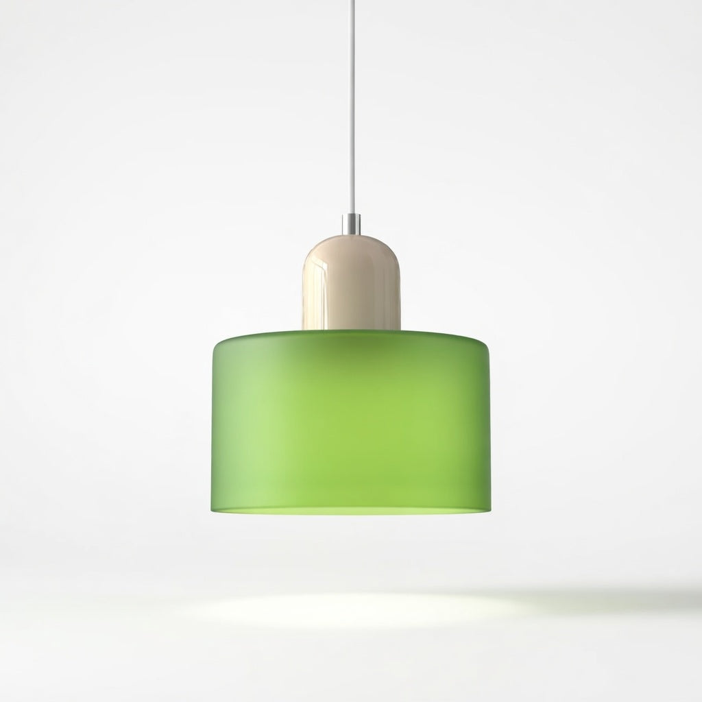 Lismeno | Élégante Lampe Suspendue Rétro en Verre Orange et Vert