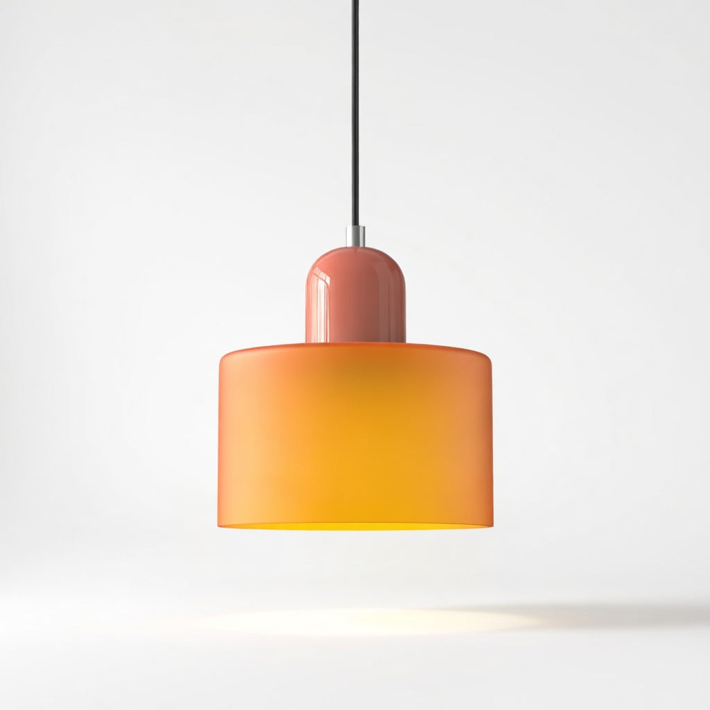 Lismeno | Élégante Lampe Suspendue Rétro en Verre Orange et Vert