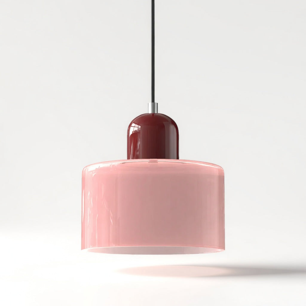 Lismeno | Élégante Lampe Suspendue Rétro en Verre Orange et Vert