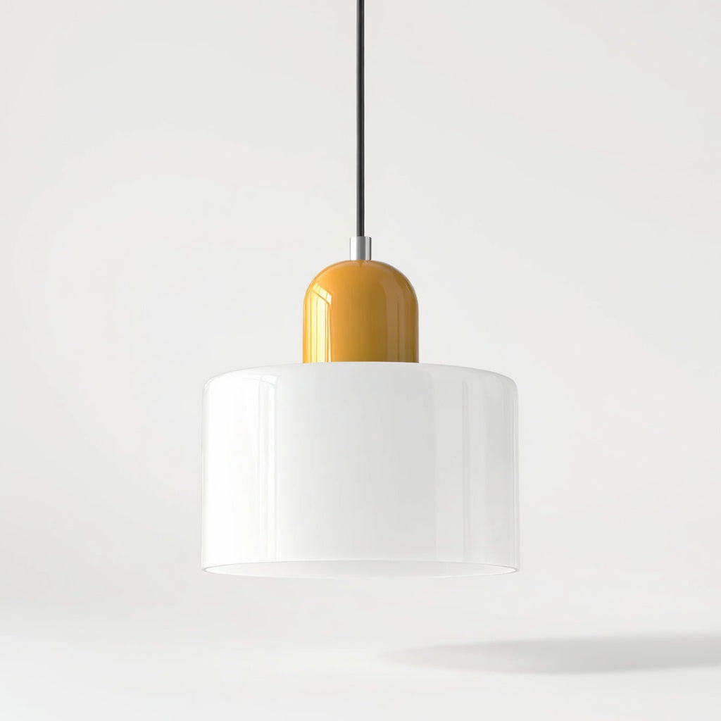 Lismeno | Élégante Lampe Suspendue Rétro en Verre Orange et Vert