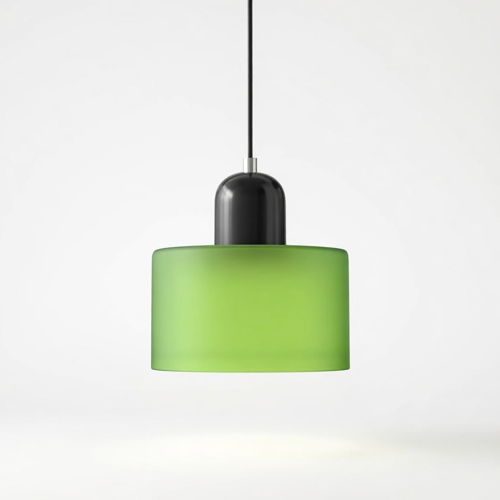 Lismeno | Élégante Lampe Suspendue Rétro en Verre Orange et Vert