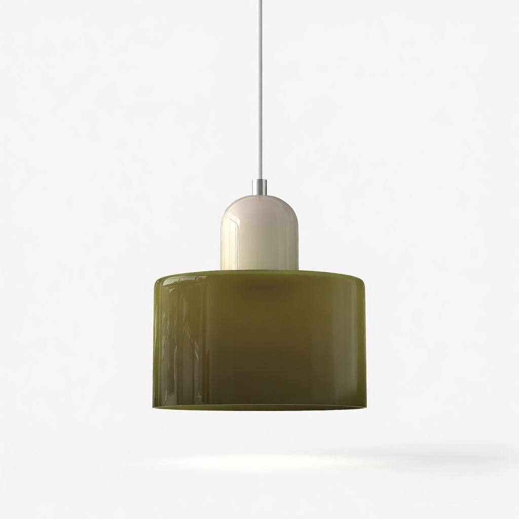 Lismeno | Élégante Lampe Suspendue Rétro en Verre Orange et Vert