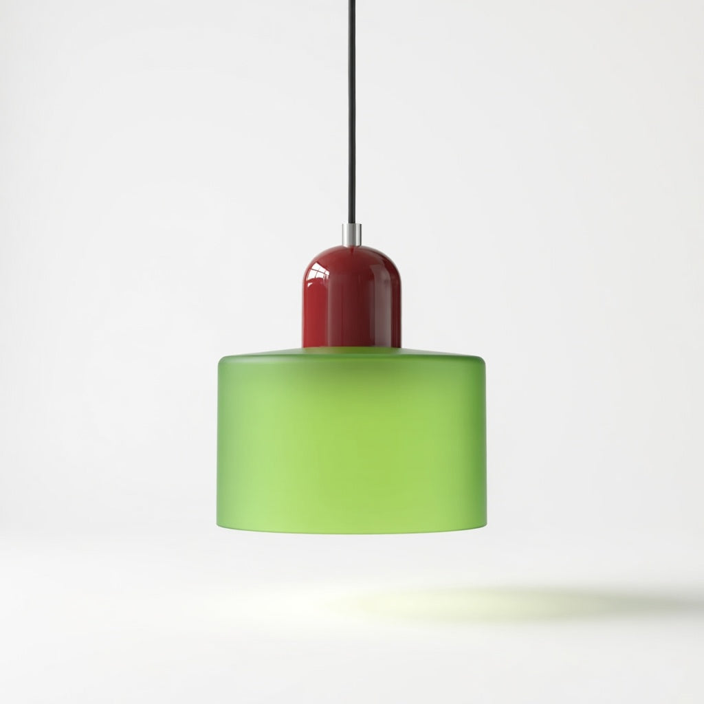 Lismeno | Élégante Lampe Suspendue Rétro en Verre Orange et Vert